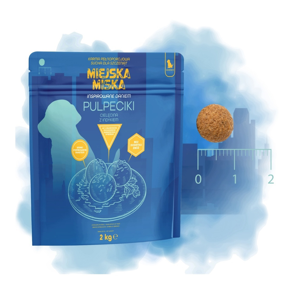 Miejska Miska Gaczoo Pulpeciki Cielęcina Karma Sucha dla Szczeniąt 2kg S